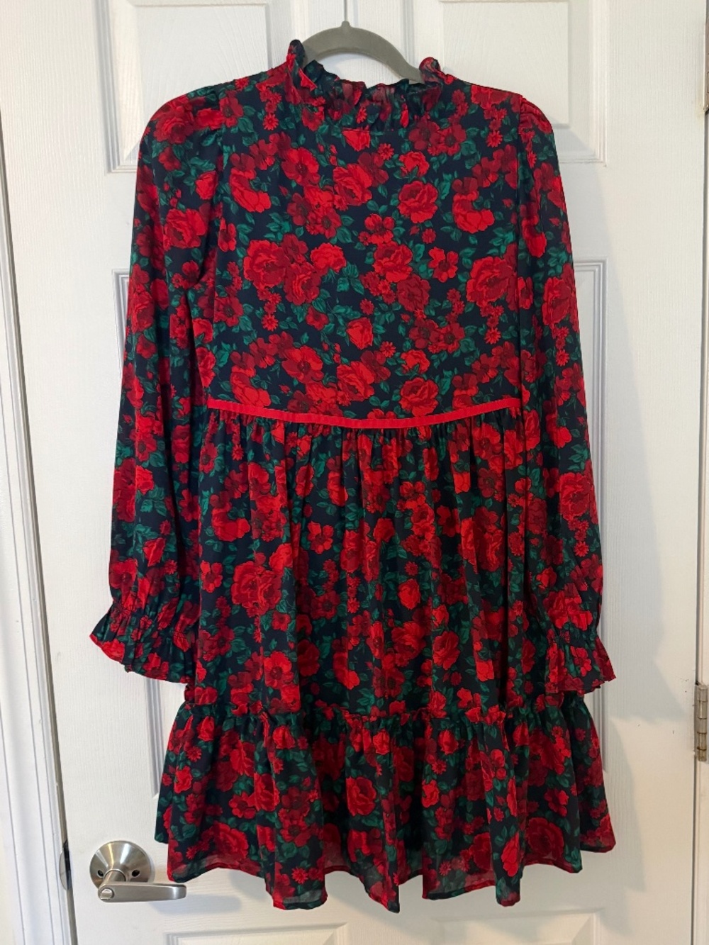 Janie and Jack Red Rose Chiffon Dress size 18 girls